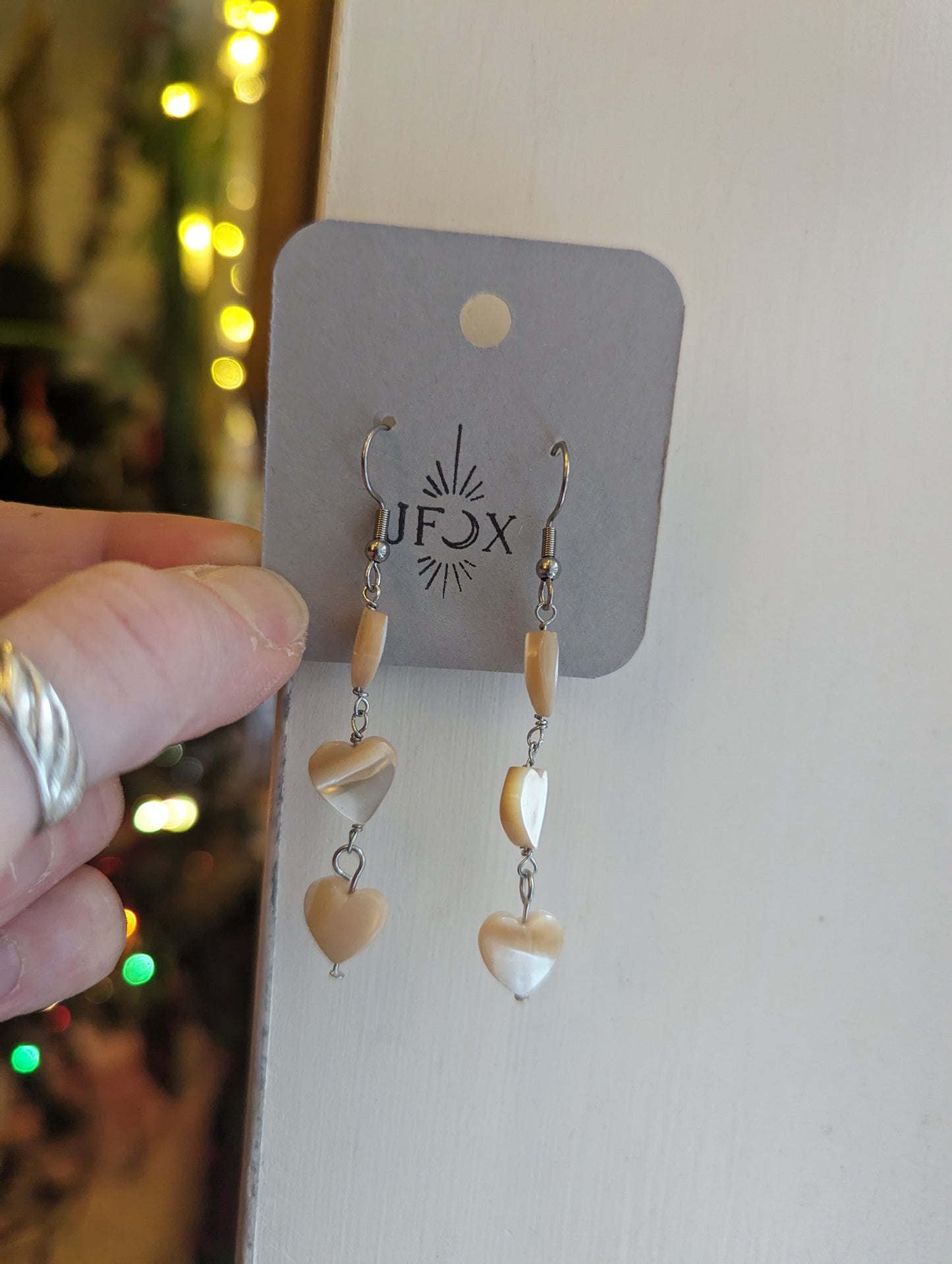 Mother of Pearl Heart Trio Earrings