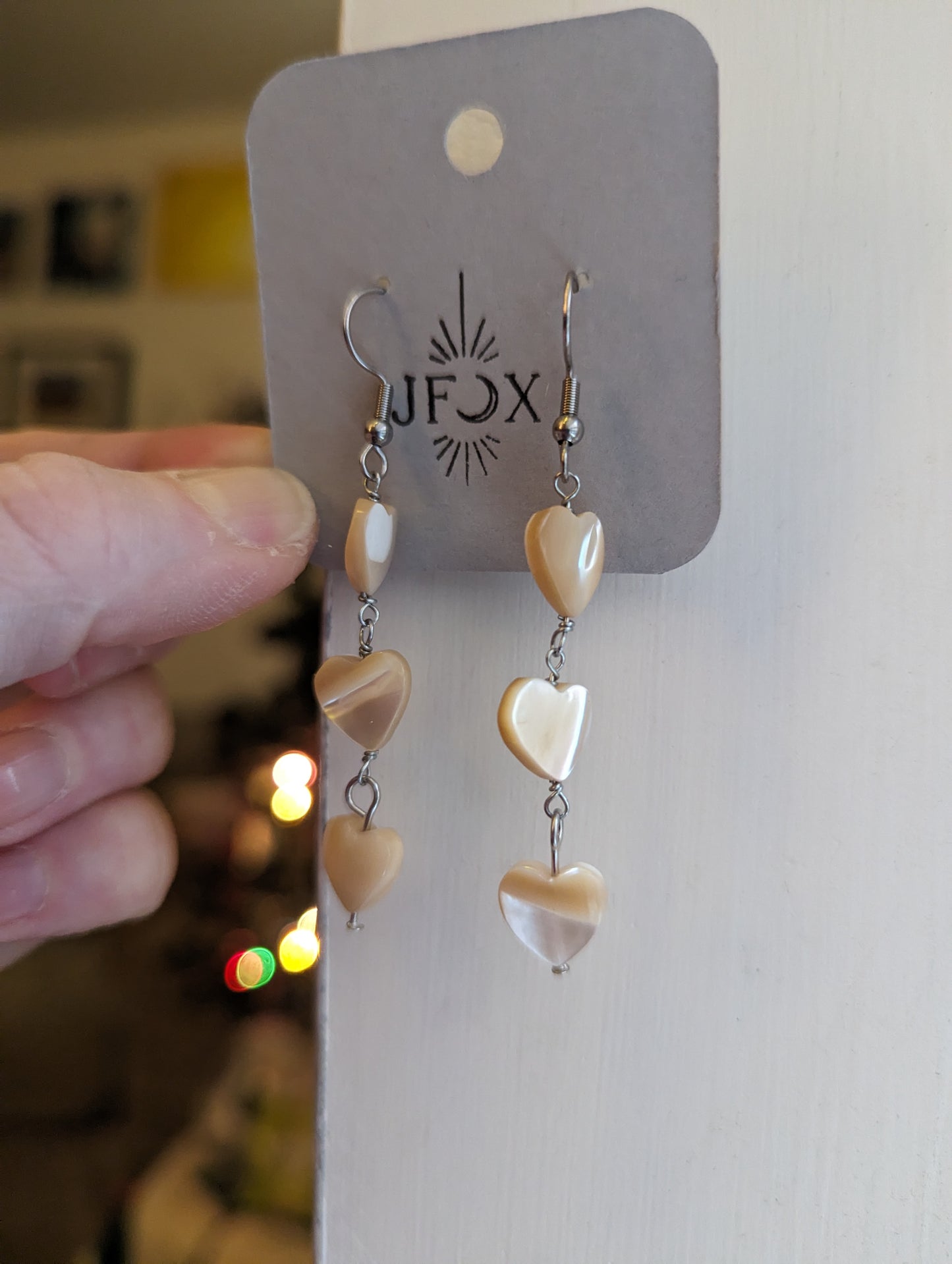 Mother of Pearl Heart Trio Earrings