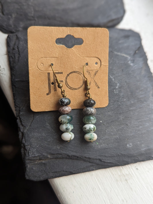 Moss Agate Drop Earrings