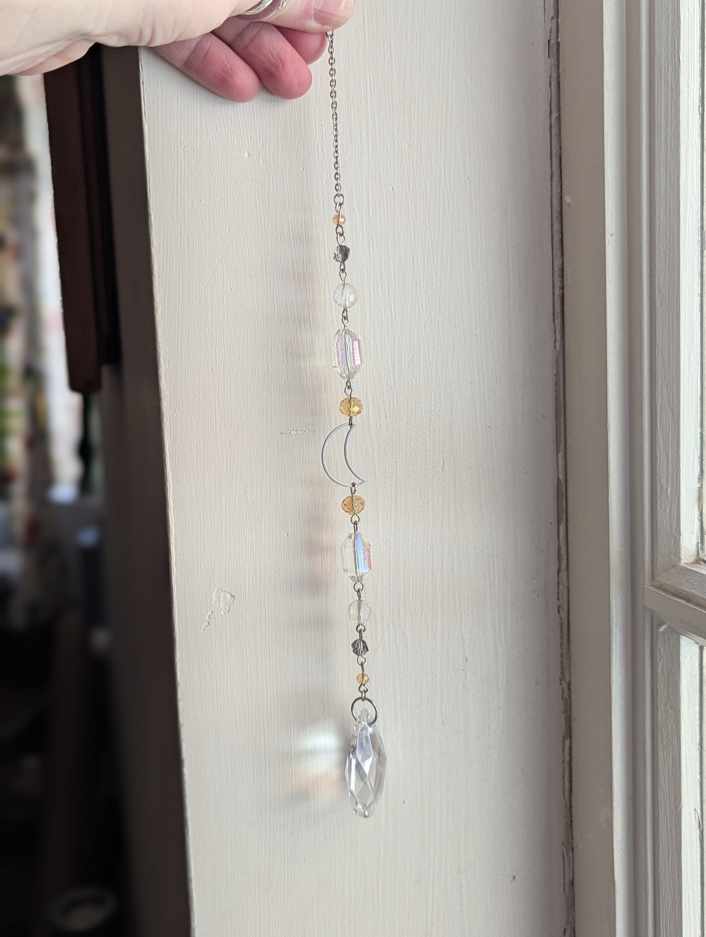 Crystal Moon Yellow Suncatcher