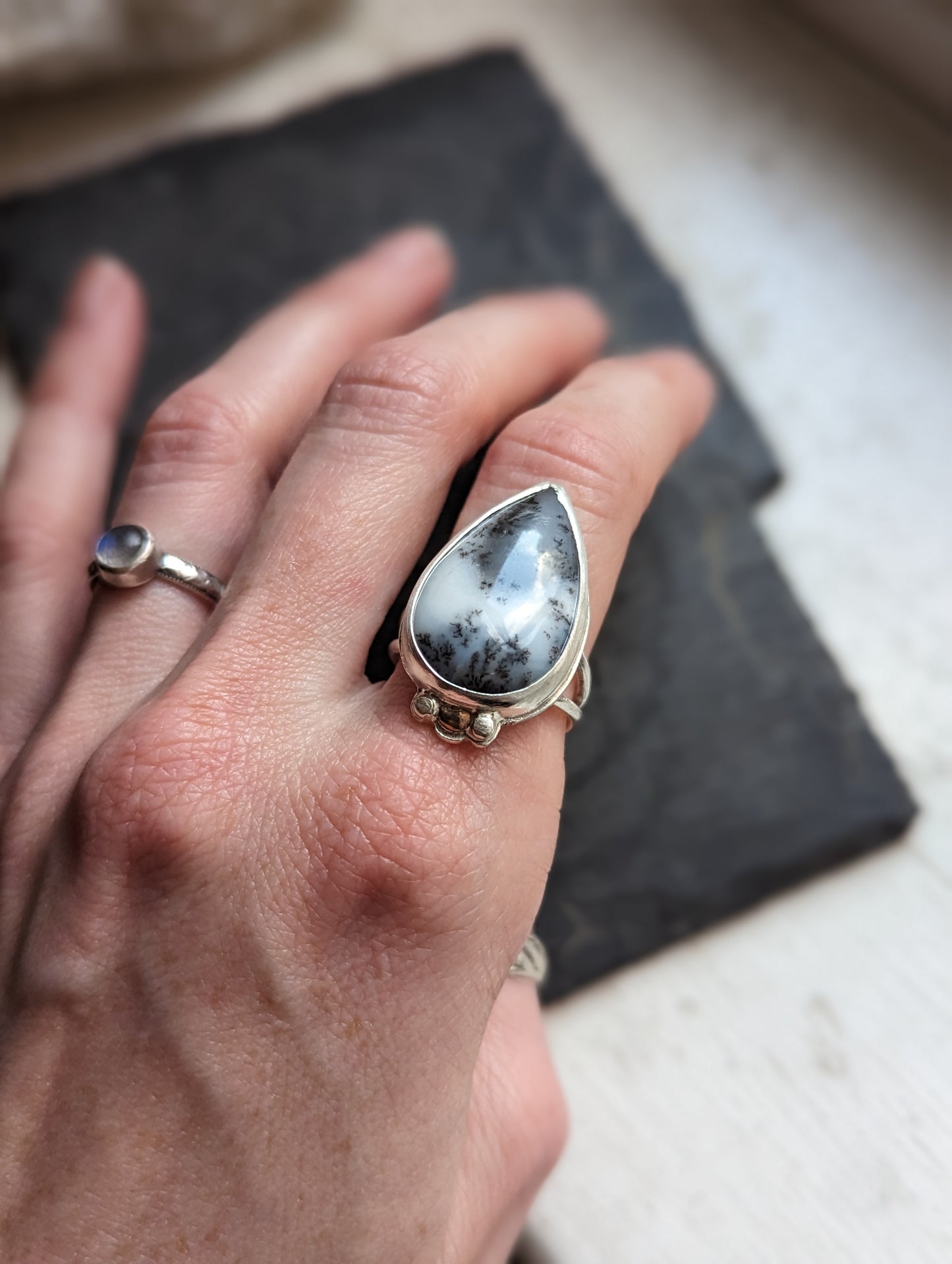 Dendrite Agate Ring - Size 8.5