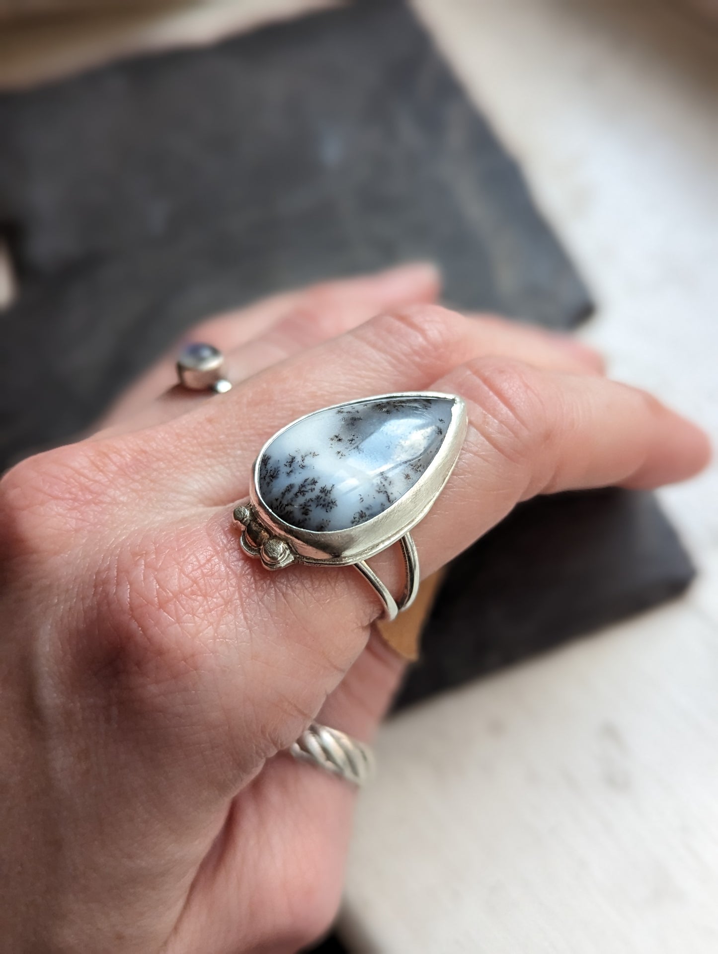 Dendrite Agate Ring - Size 8.5