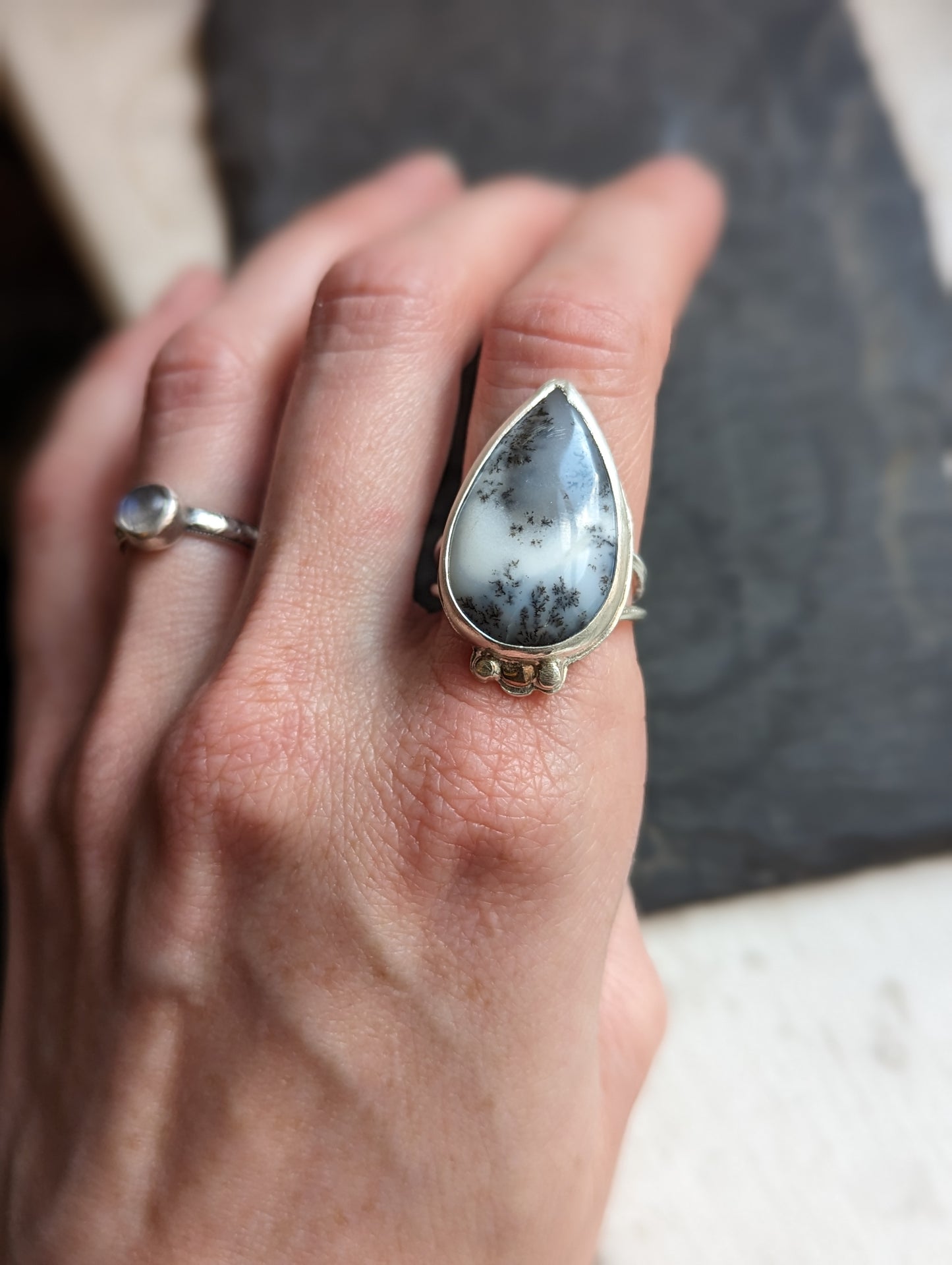 Dendrite Agate Ring - Size 8.5