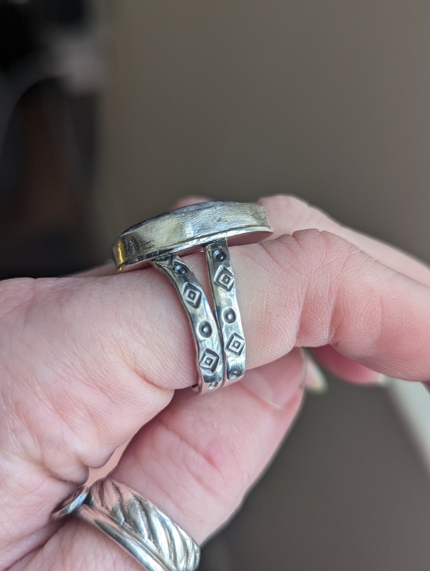 Lepidolite Tear Drop Ring - Size 8