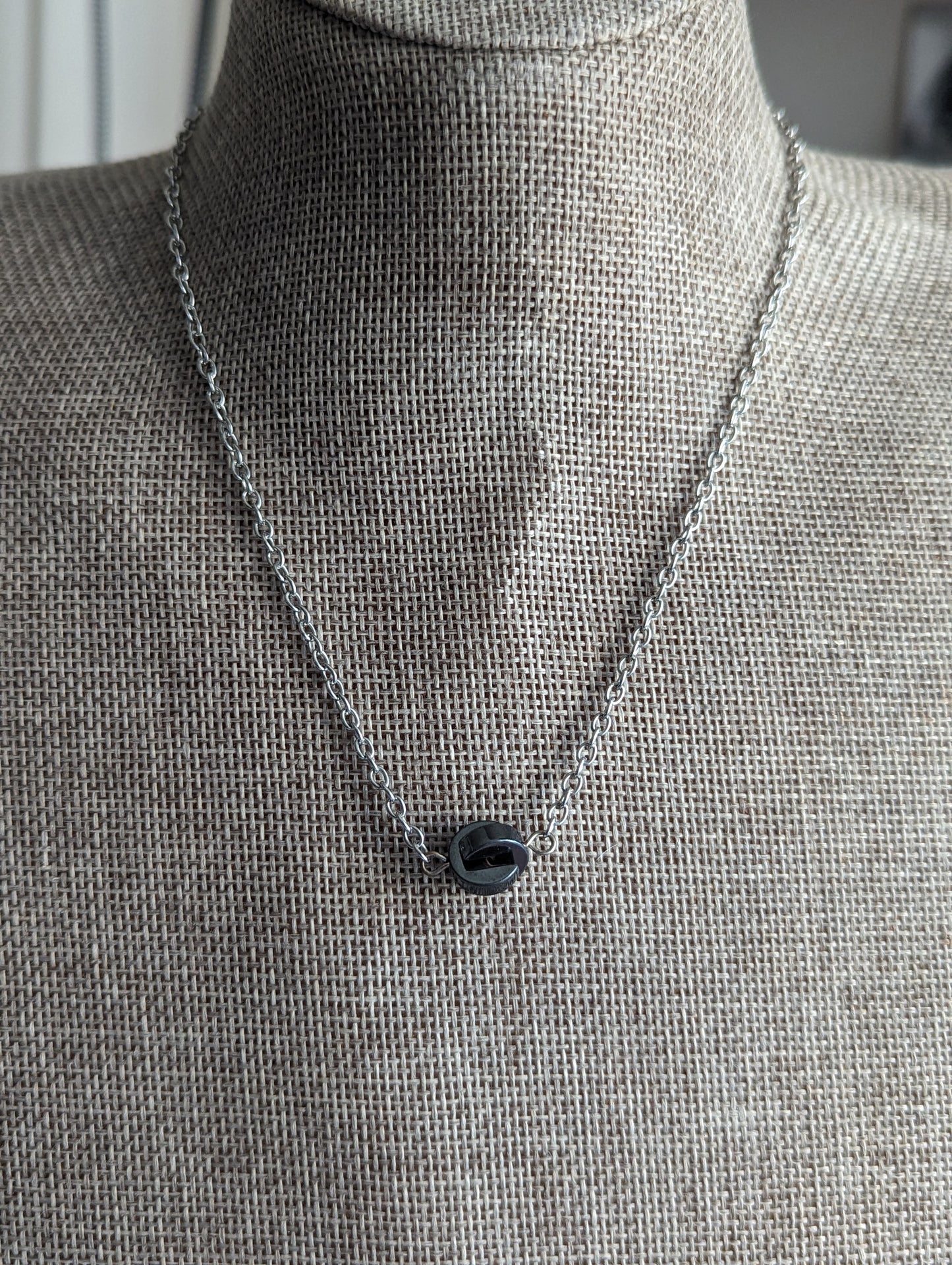 3D Circular Hematite Necklace