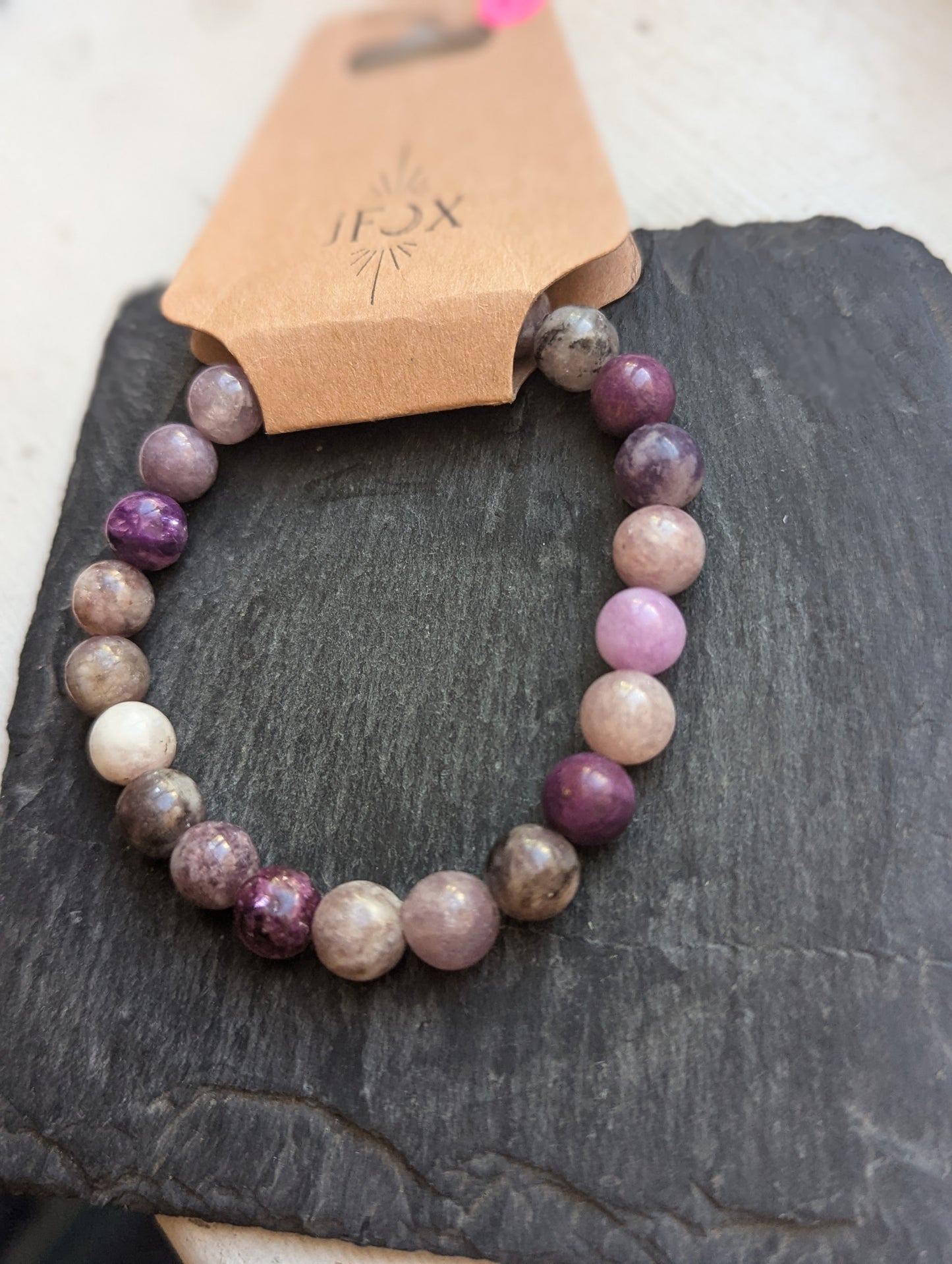 Pulseras de lepidolita (varios tamaños disponibles)
