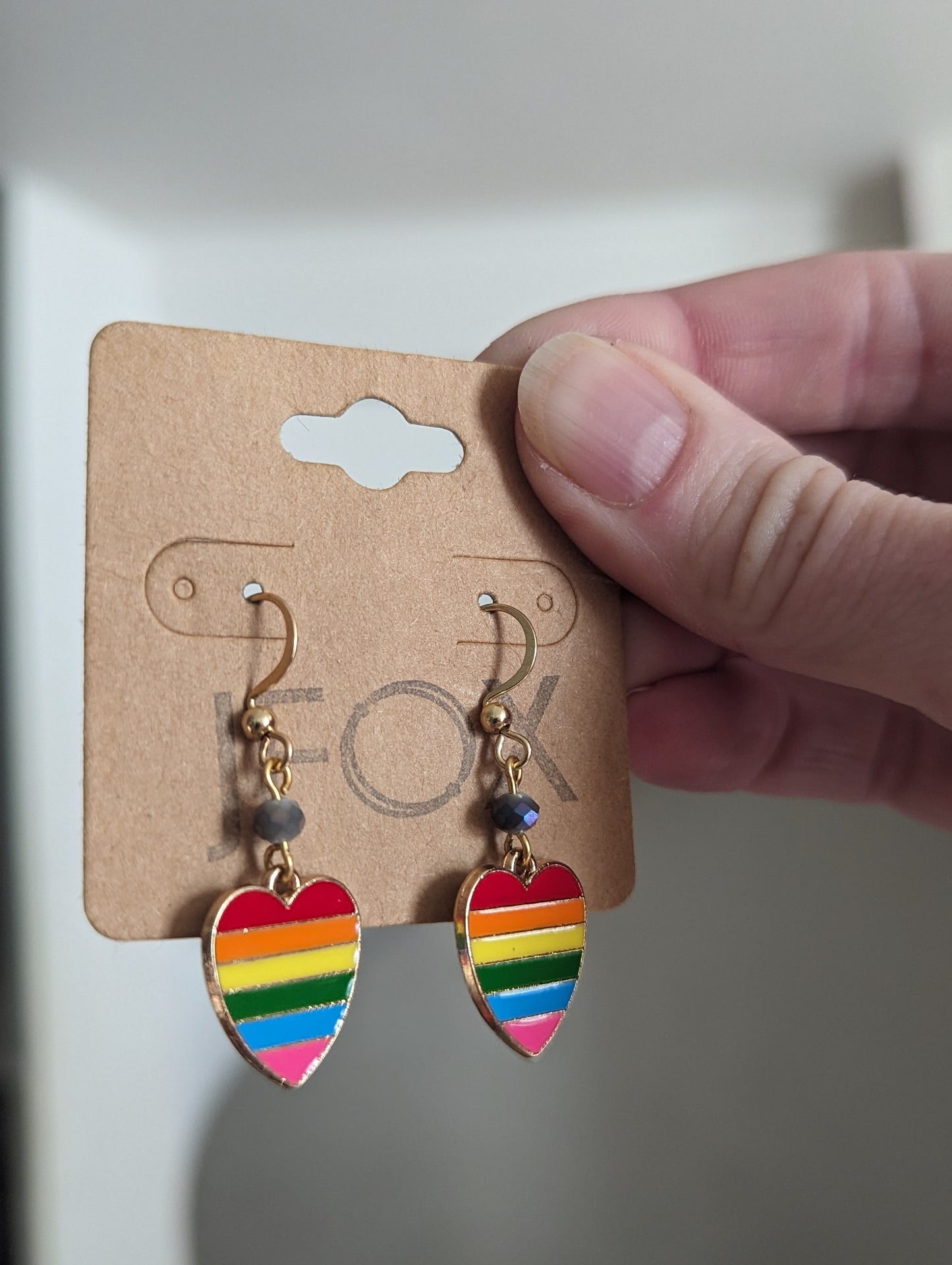 Pendientes de corazón arcoíris