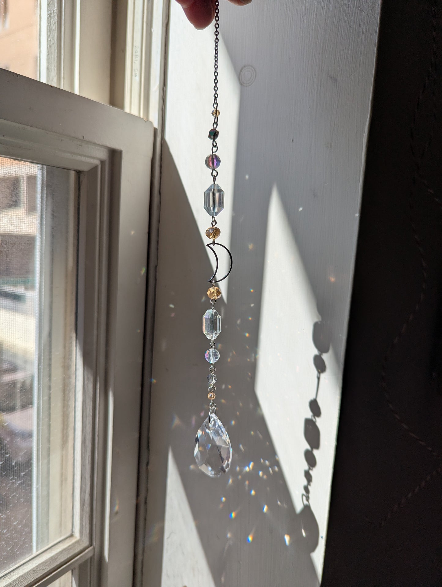 Crystal Moon Yellow Suncatcher