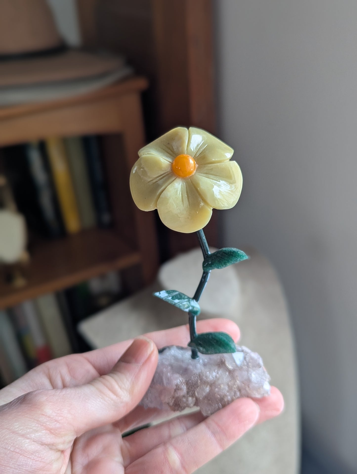 Carved Gemstone Flower