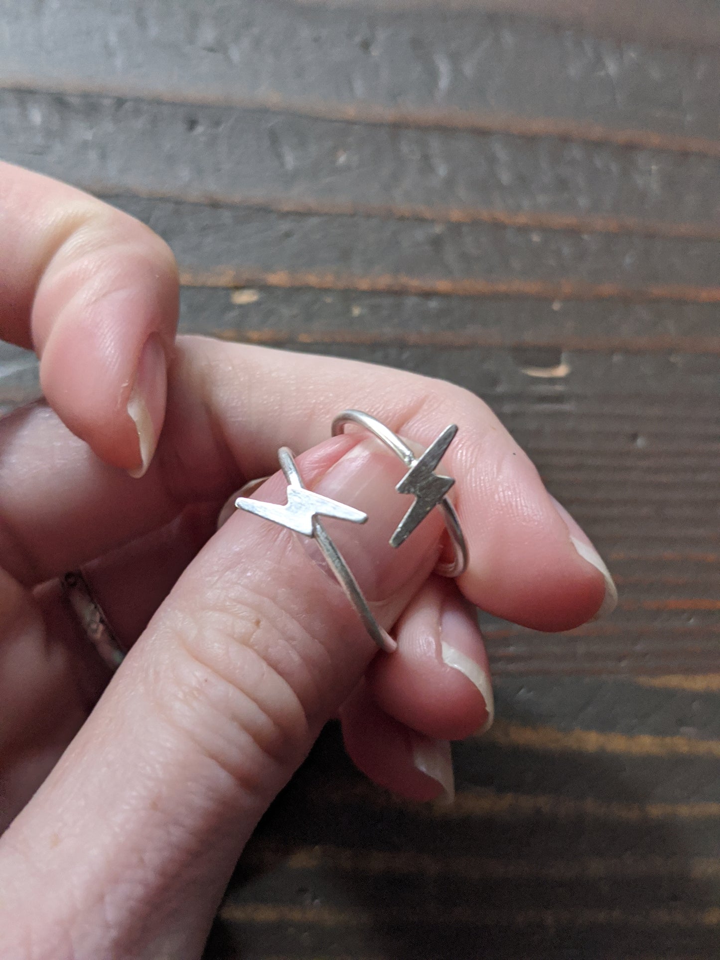 Sterling Silver Lightning Bolt Ring