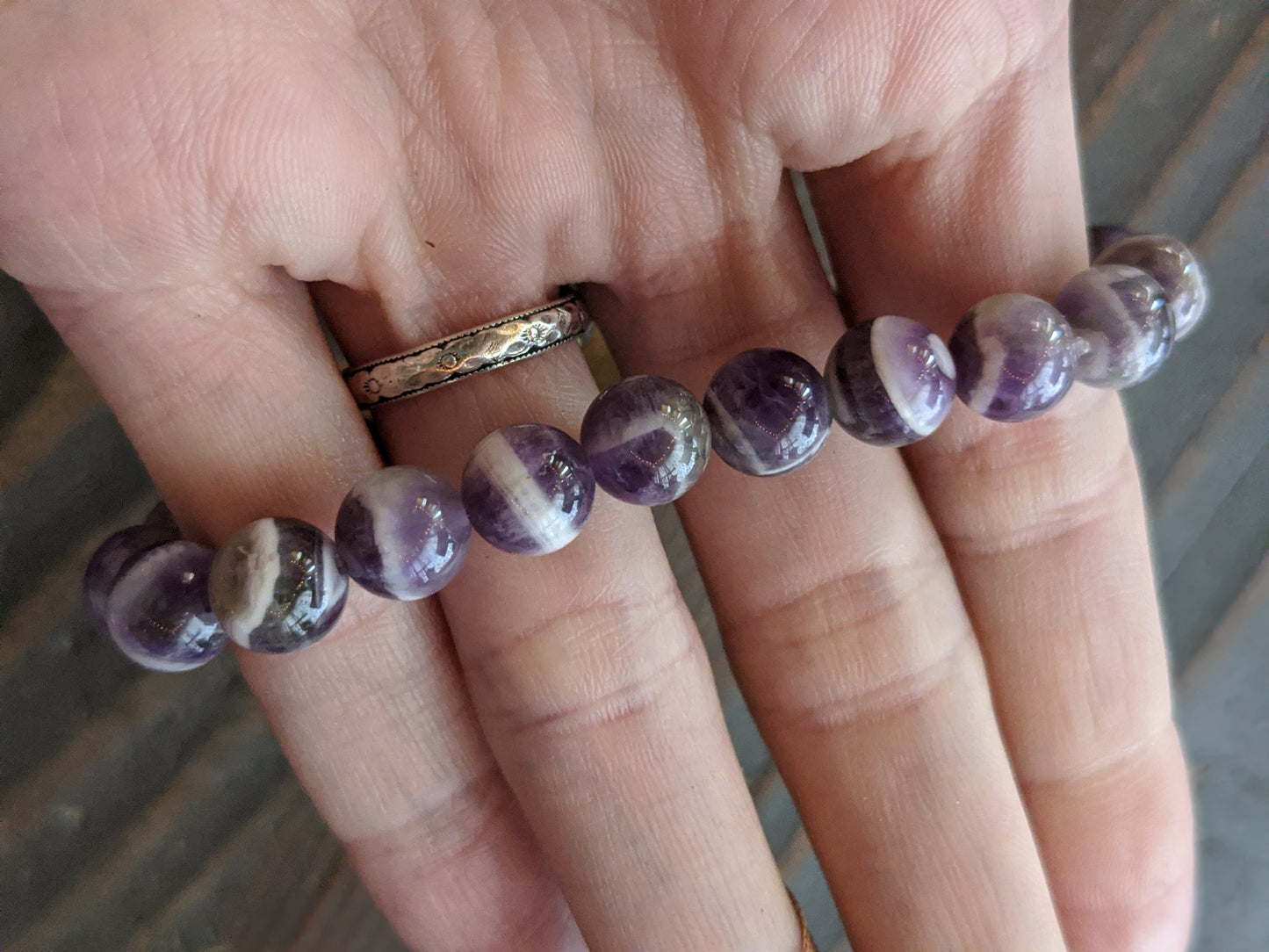 Pulsera de amatista (varios tamaños disponibles)