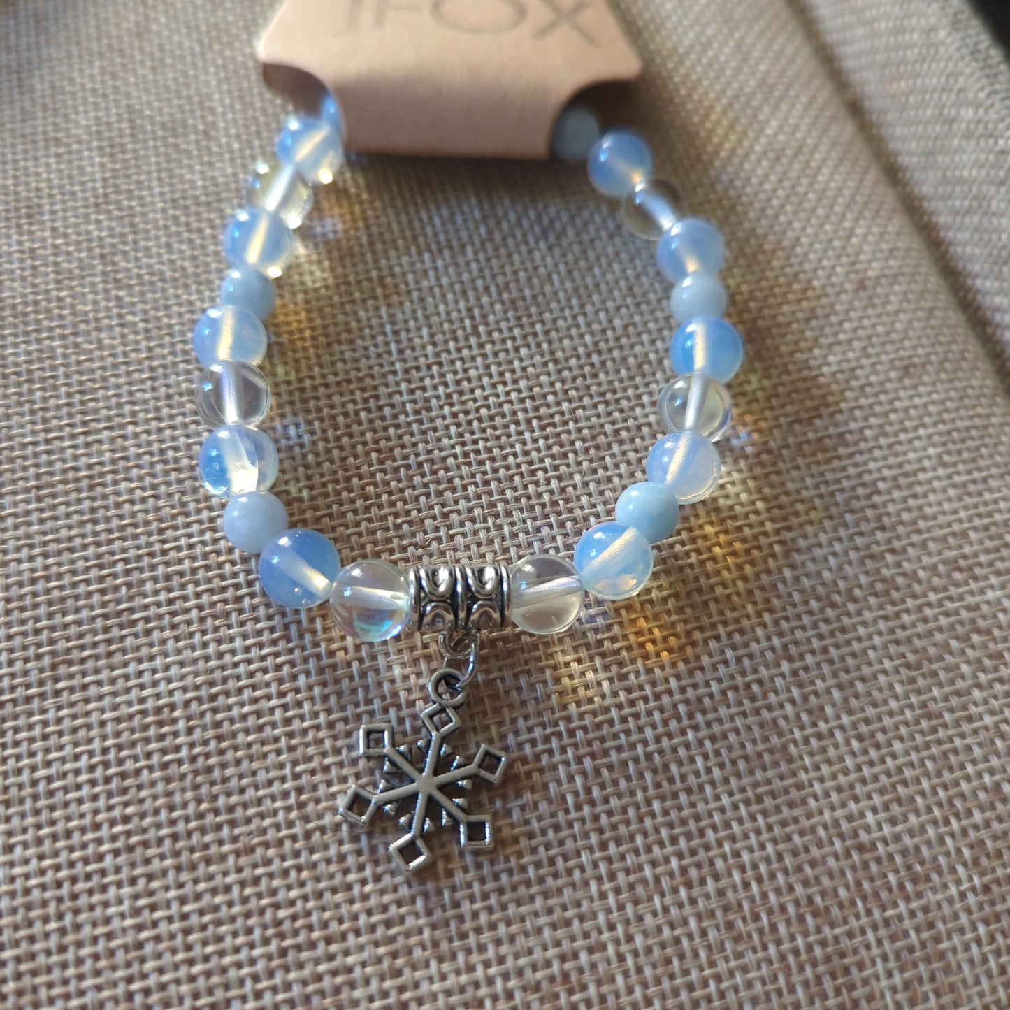 Frosted Aura Crystals and Snowflake Charm