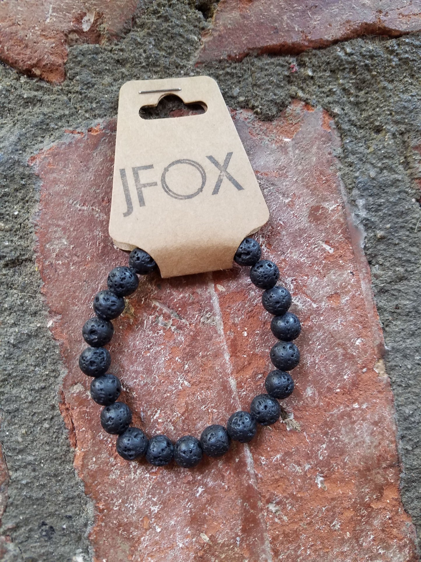 Pulsera de roca de lava negra (varios tamaños disponibles)