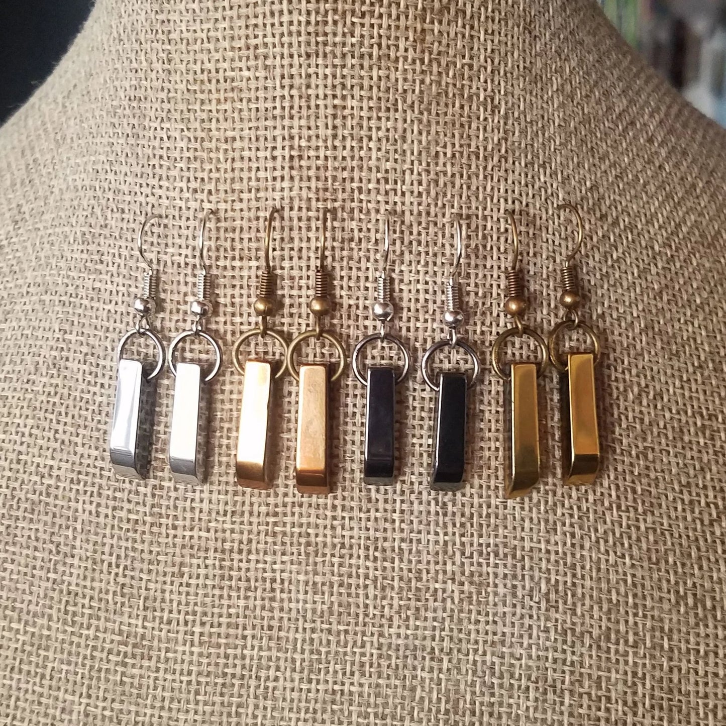 Pendientes de hematita (varios colores disponibles)