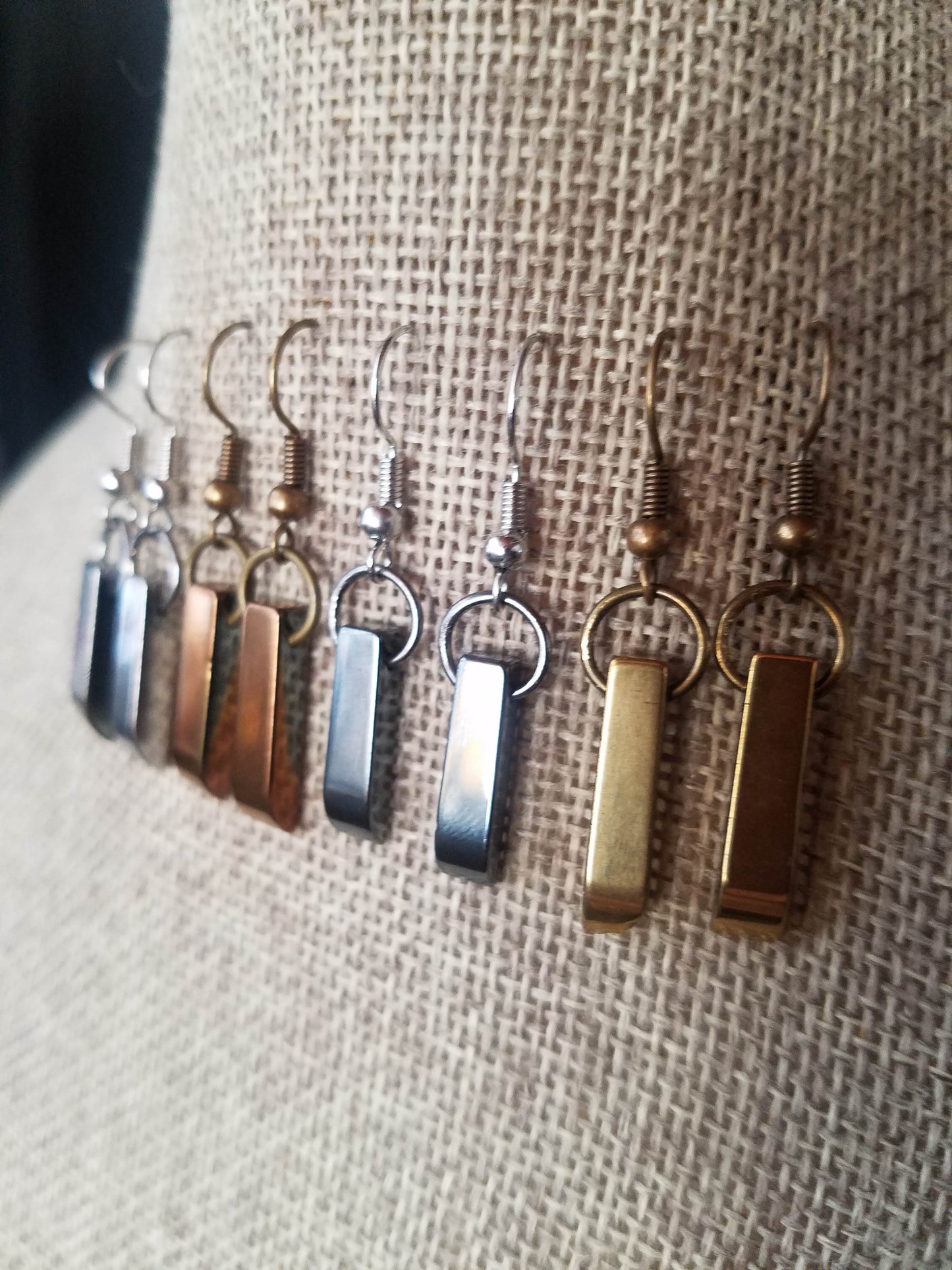 Pendientes de hematita (varios colores disponibles)