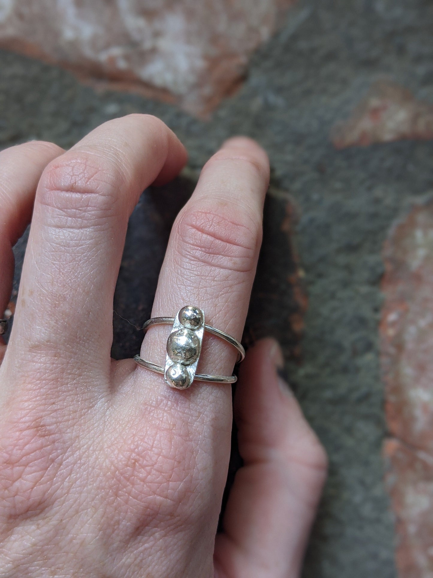 Triple Dot Sterling Silver Ring (Made To Order)