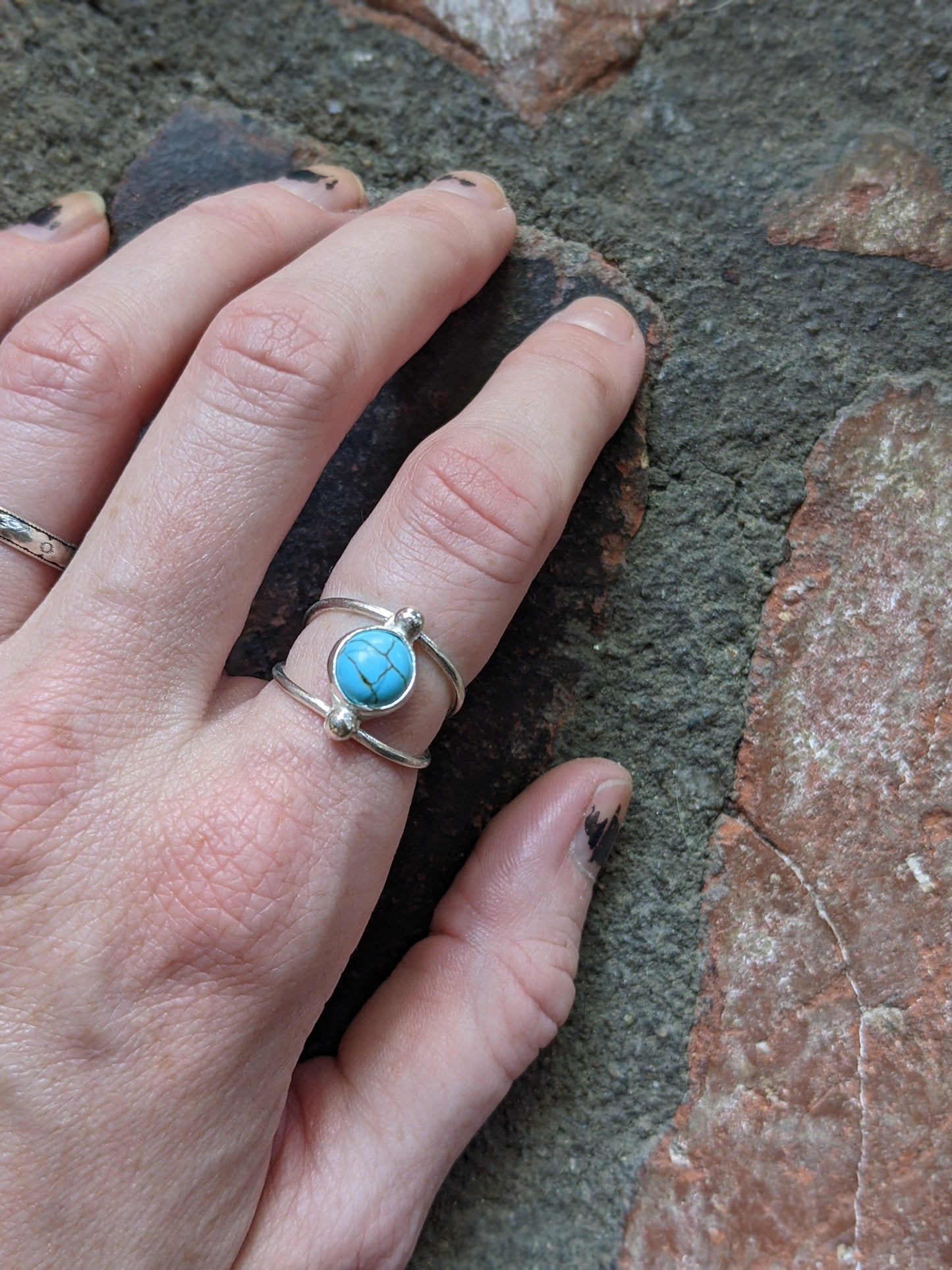 Turquoise Howlite Sterling Silver Ring (Made To Order)