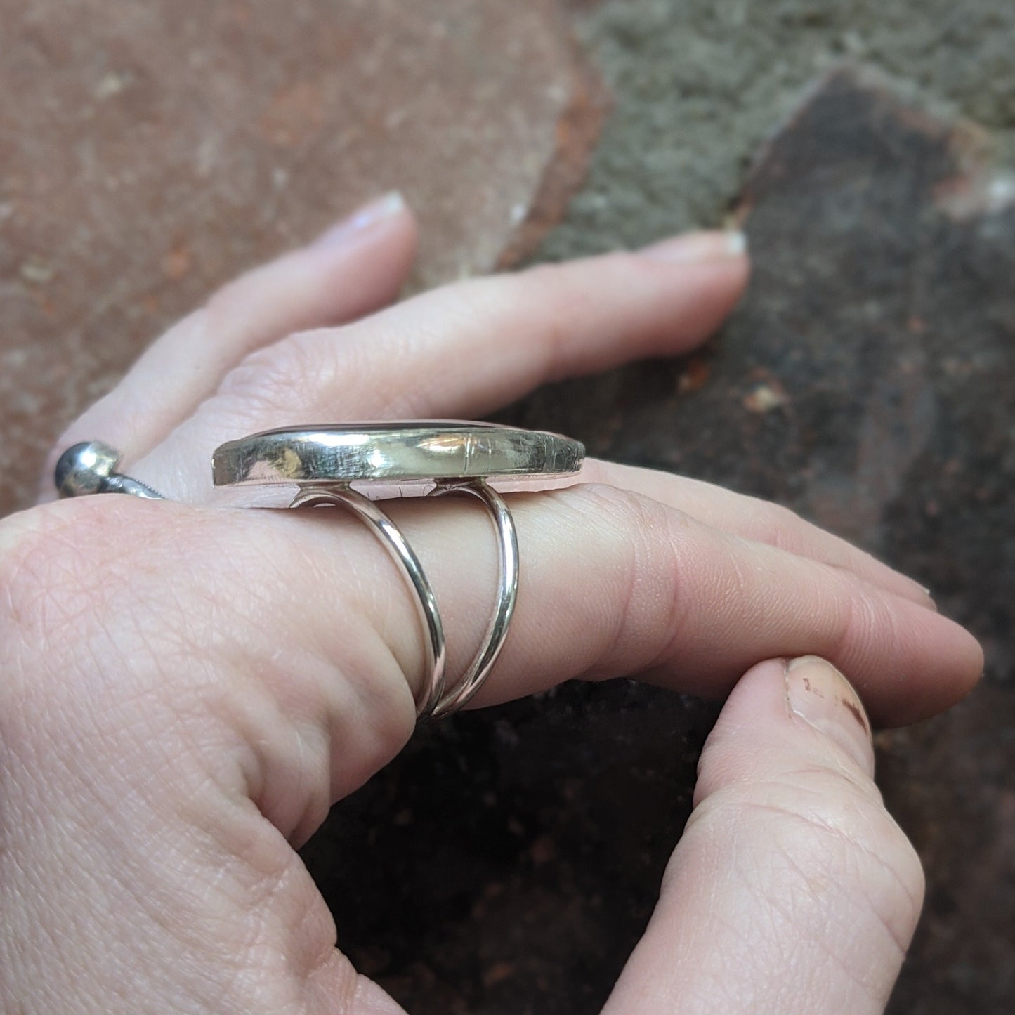 Sheen Obsidian Tear Drop Ring - (MTO)