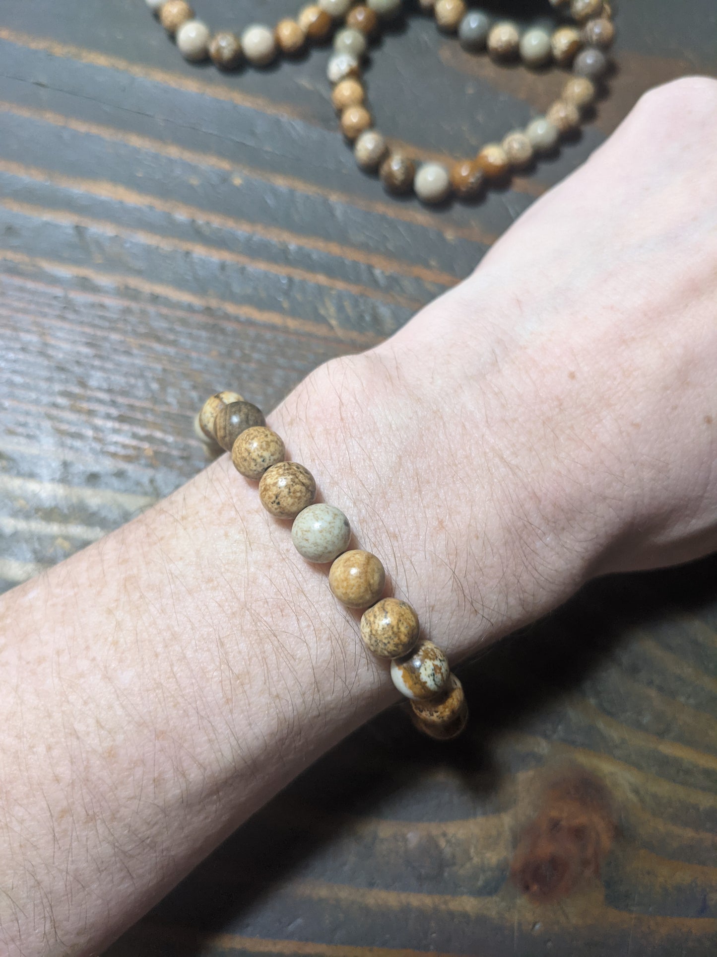 Pulsera de jaspe con imagen (varios tamaños disponibles) *Estilo retirado*