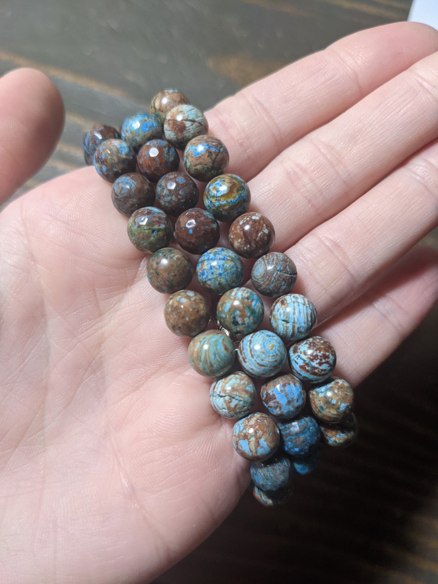 Pulsera de ágata azul con encaje loco (varios tamaños disponibles) *Estilo retirado*