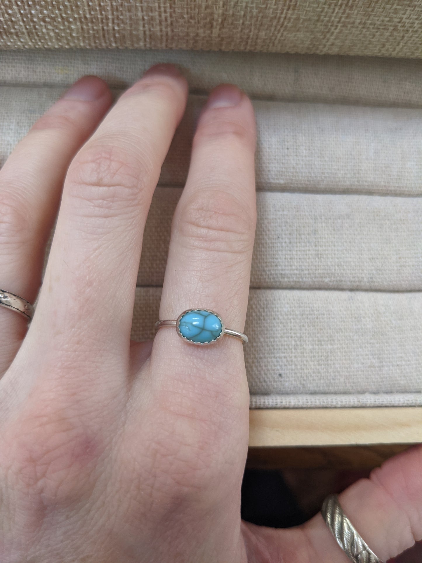 Turquoise Oval Sterling Silver Ring (Various Sizes Available)