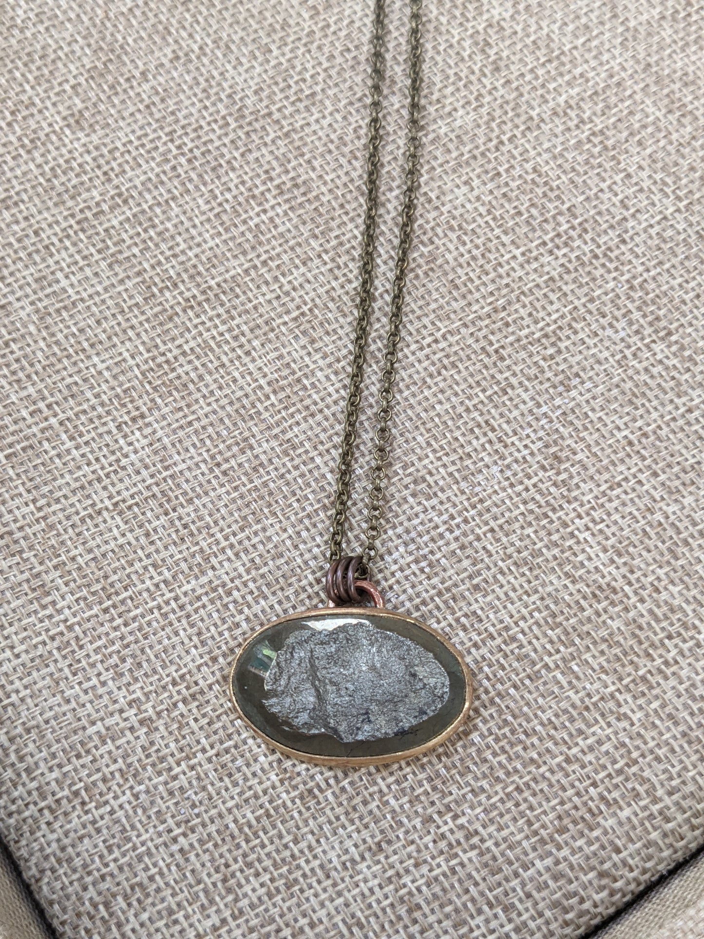 Rough Cut Pyrite Brass Necklace (MTO)