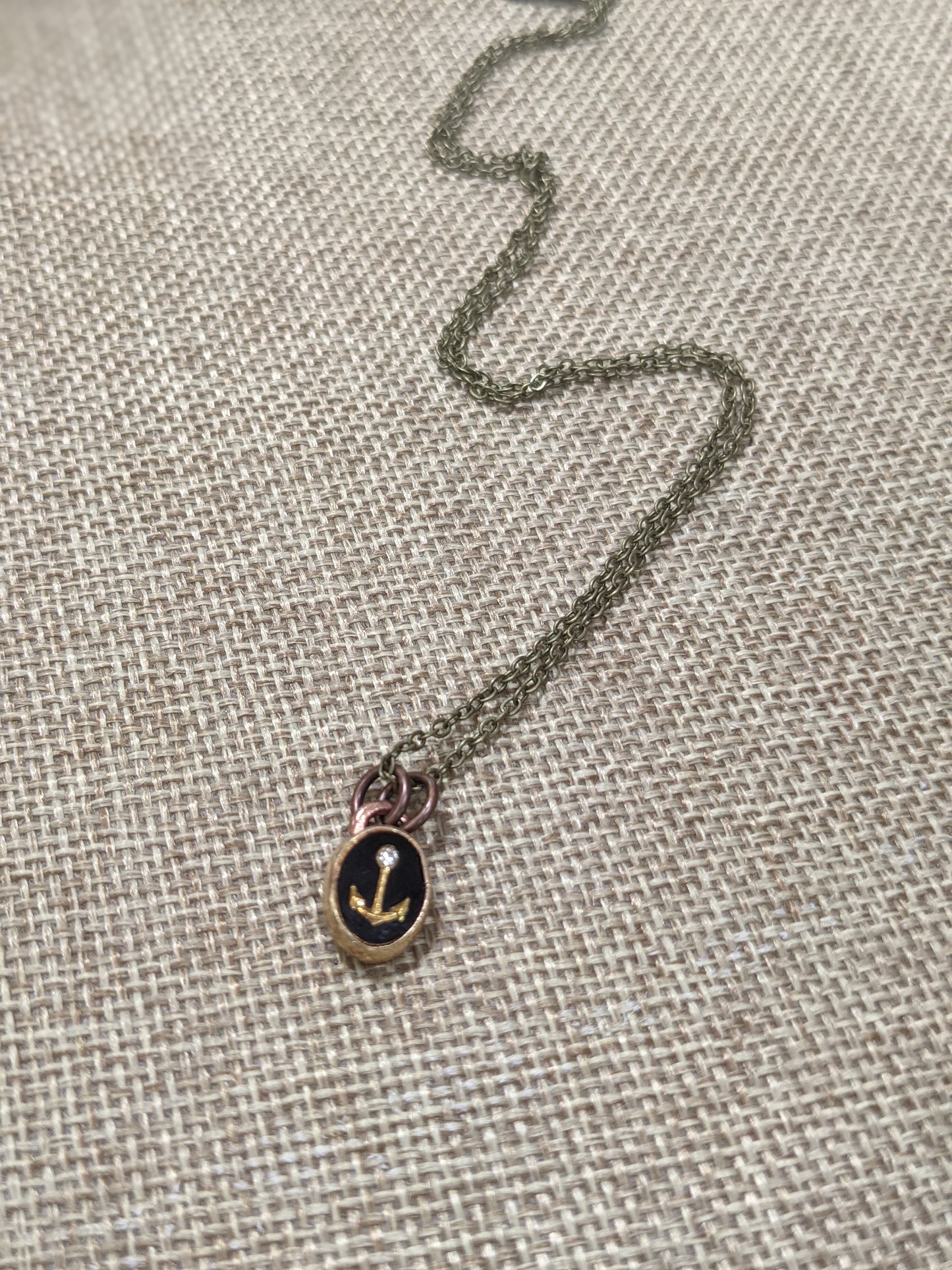 Anchors Aweigh Vintage Anchor Pendant on Brass