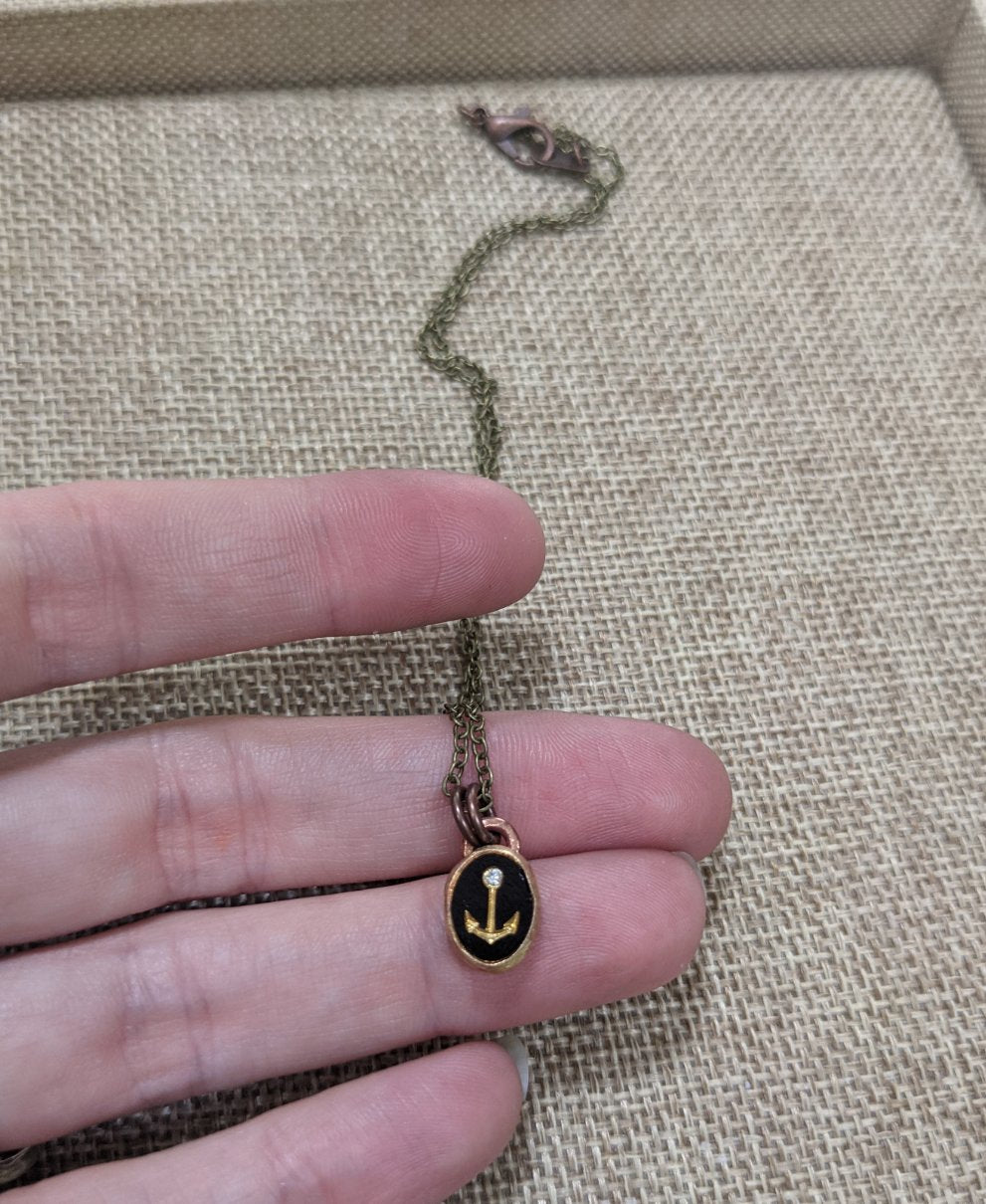 Anchors Aweigh Vintage Anchor Pendant on Brass (MTO)