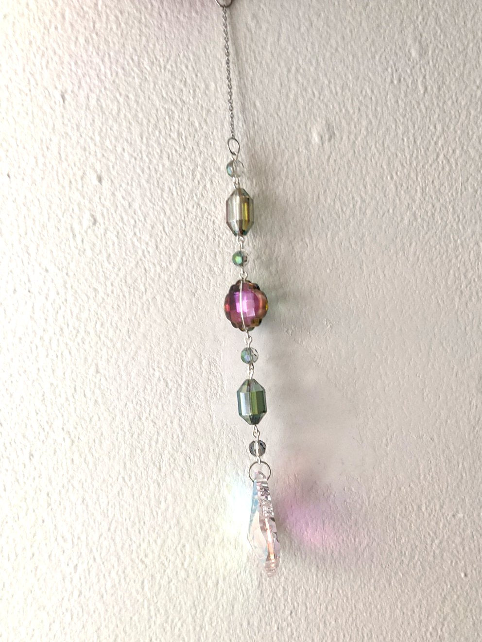 Mini atrapasol de trébol de cristal arcoíris