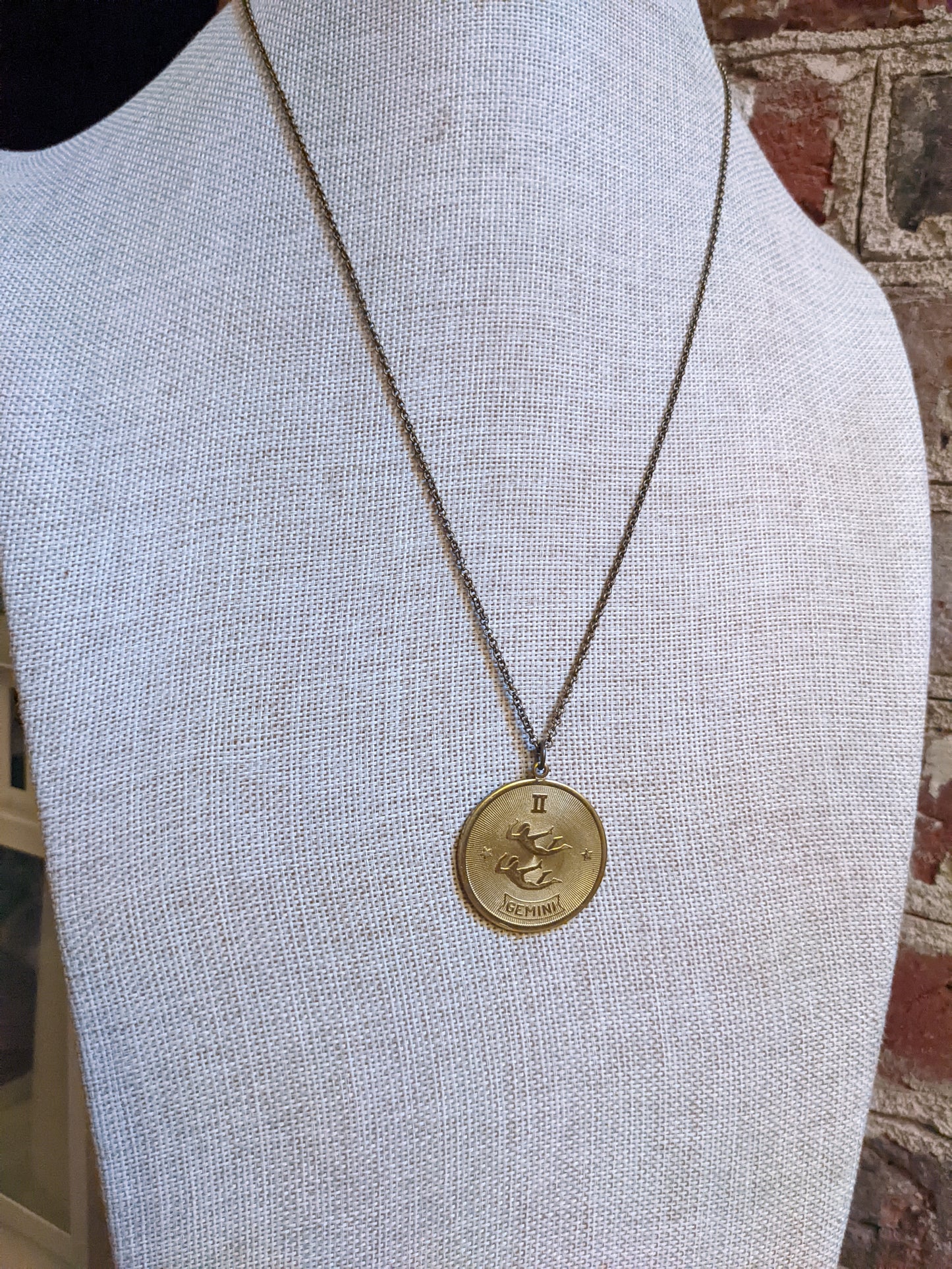 1970's Vintage Zodiac Brass Pendants