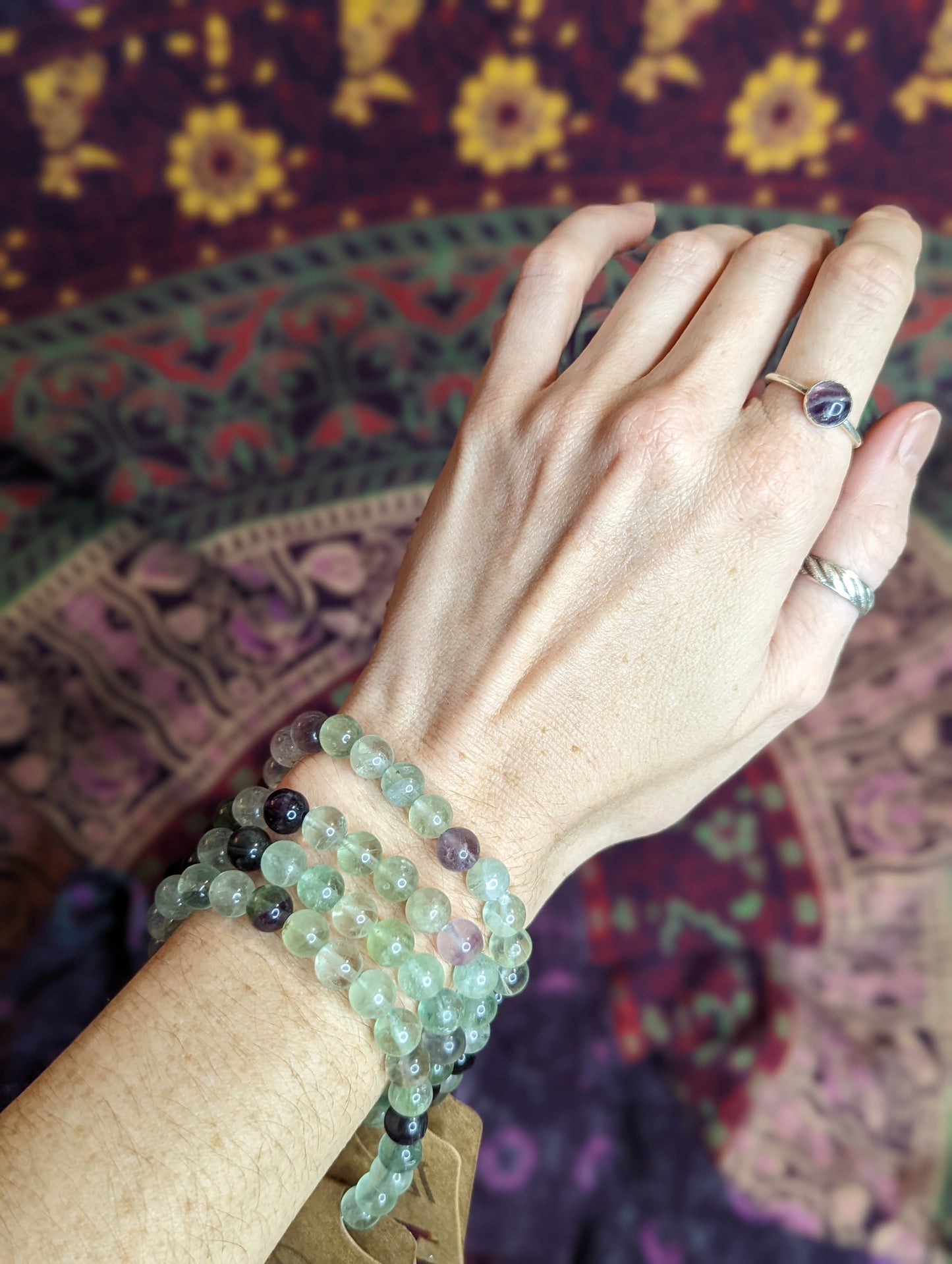 Pulsera de fluorita (varios tamaños disponibles)