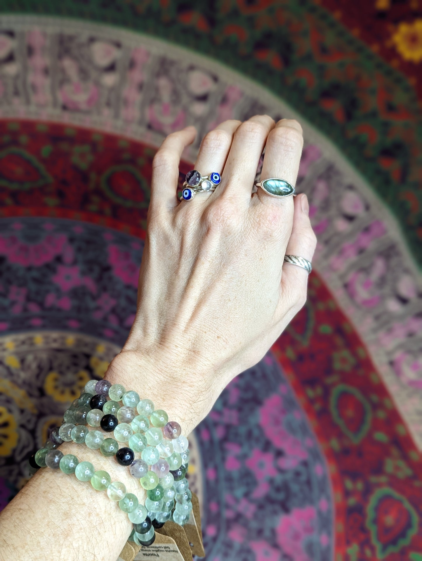 Pulsera de fluorita (varios tamaños disponibles)