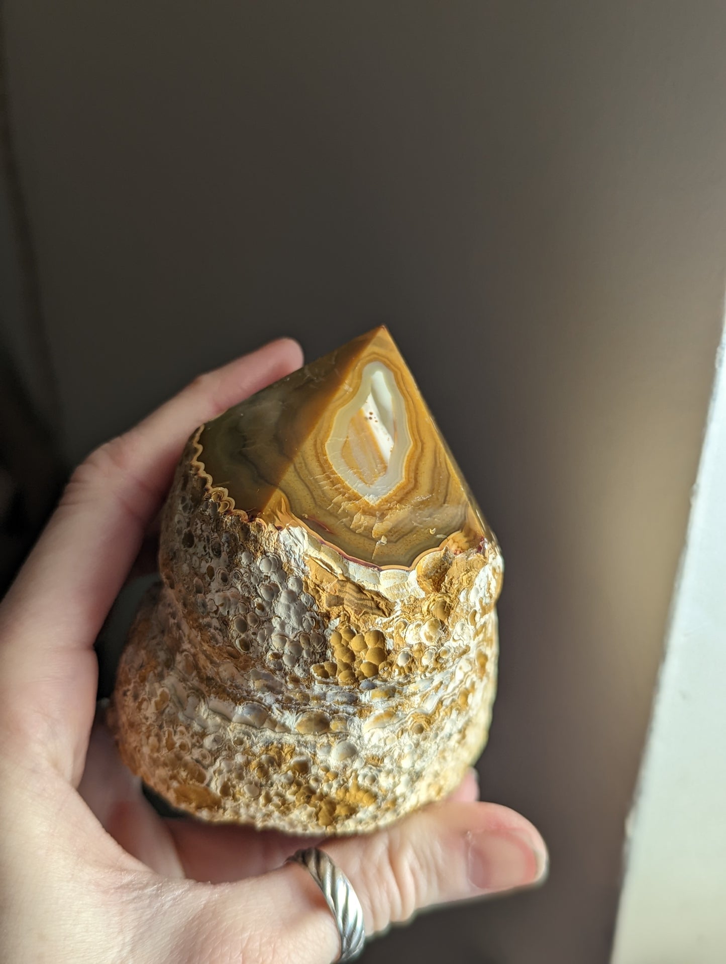 Half Rough Natural Agate Towers