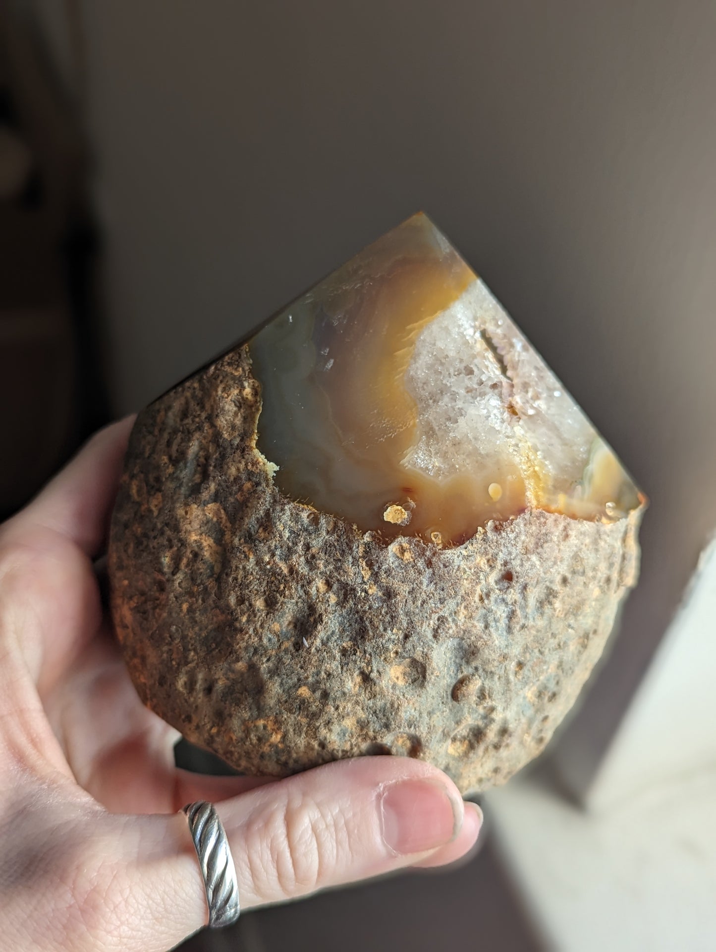 Half Rough Natural Agate Towers