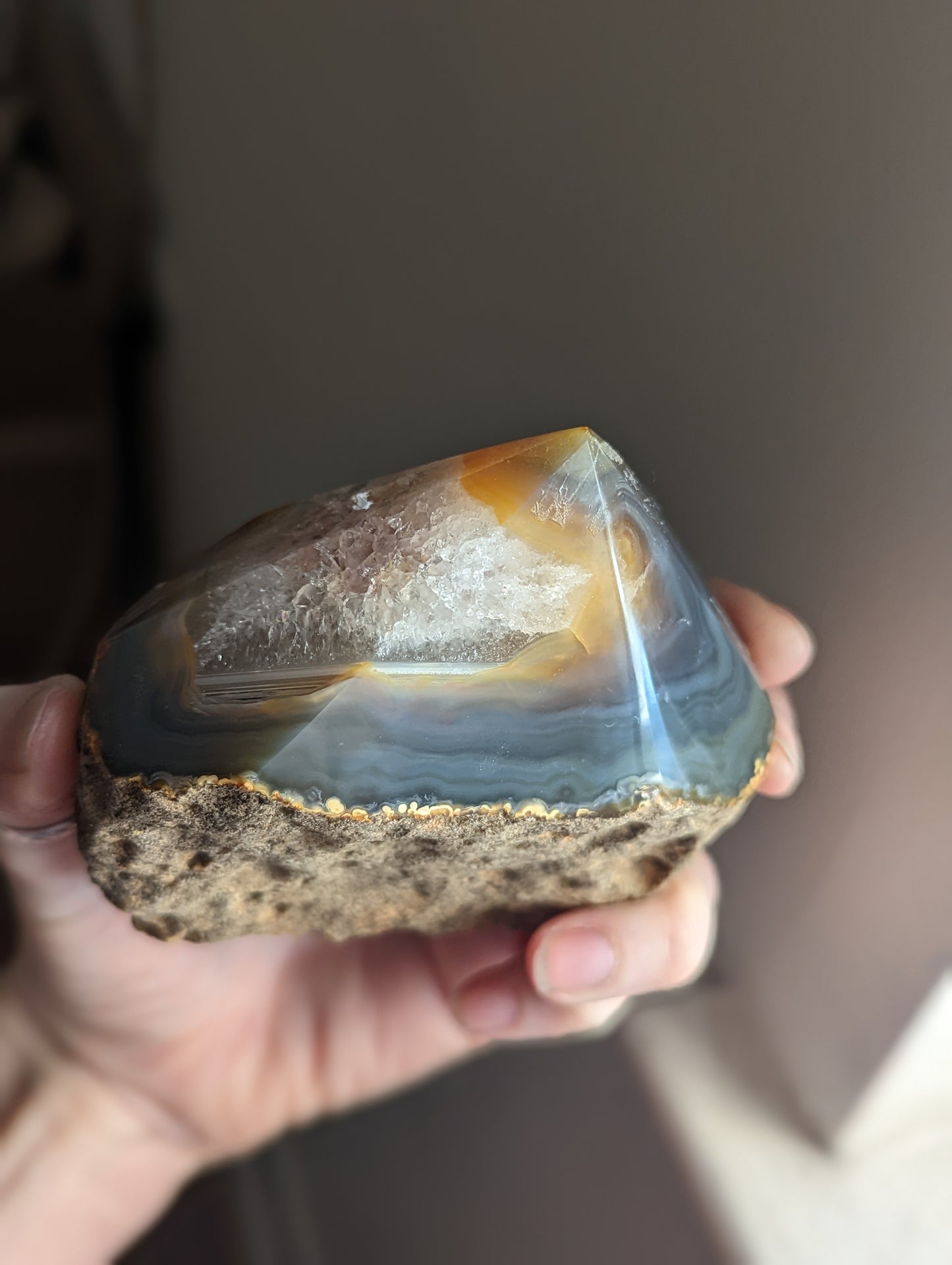 Half Rough Natural Agate Towers