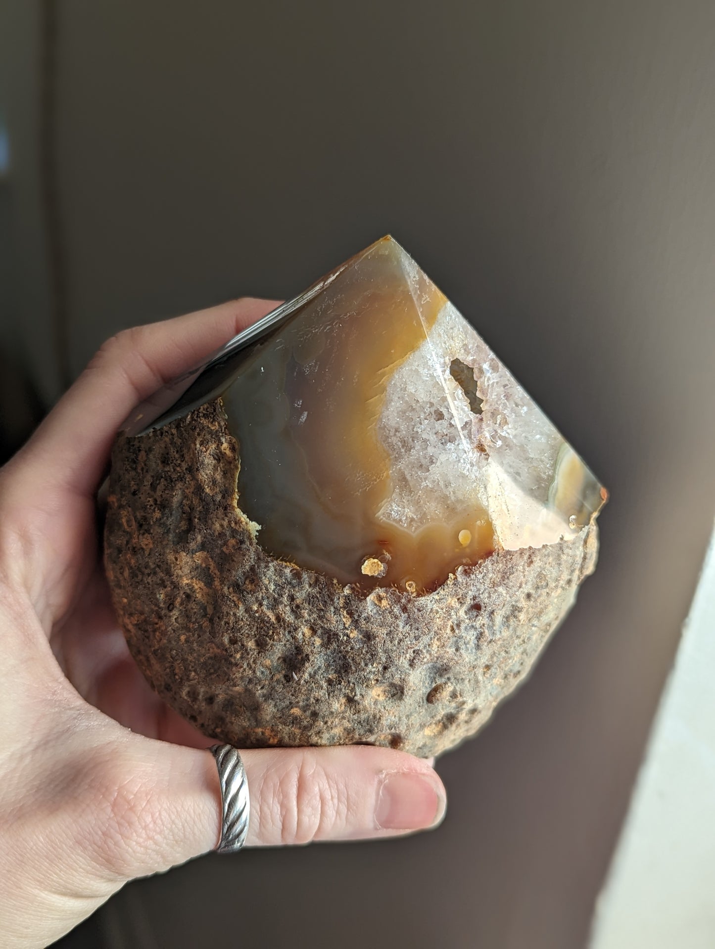 Half Rough Natural Agate Towers