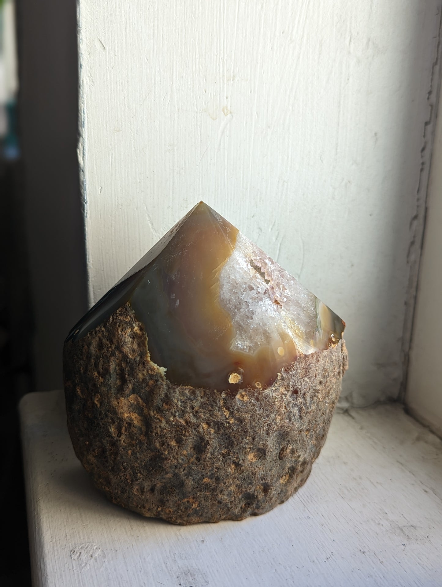 Half Rough Natural Agate Towers