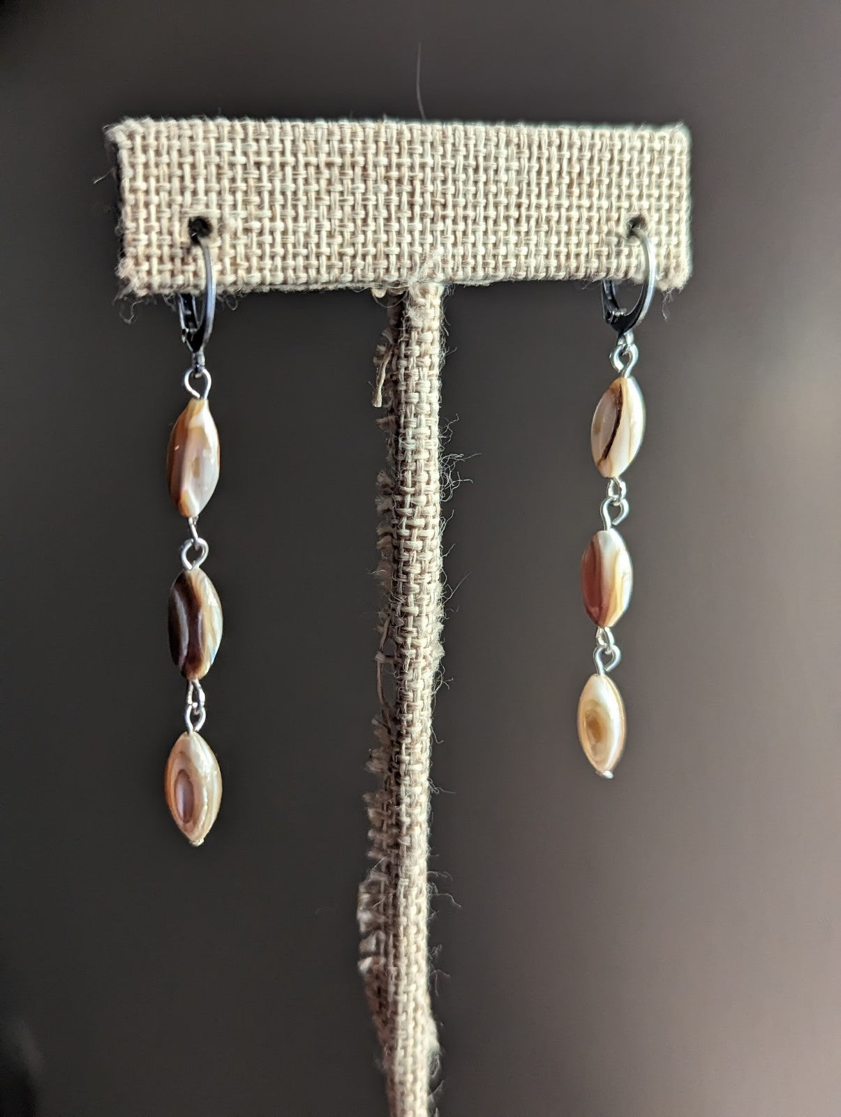 Rice Pearl Trio Silver Hoop Earrings