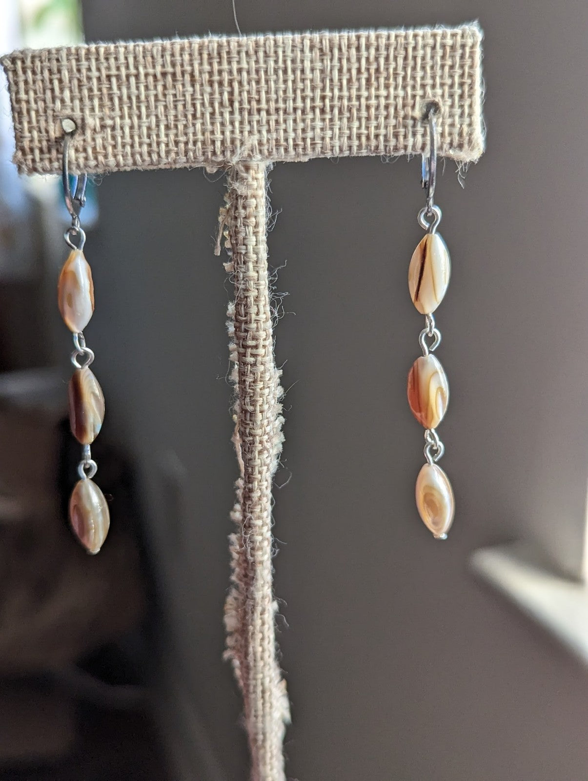 Rice Pearl Trio Silver Hoop Earrings