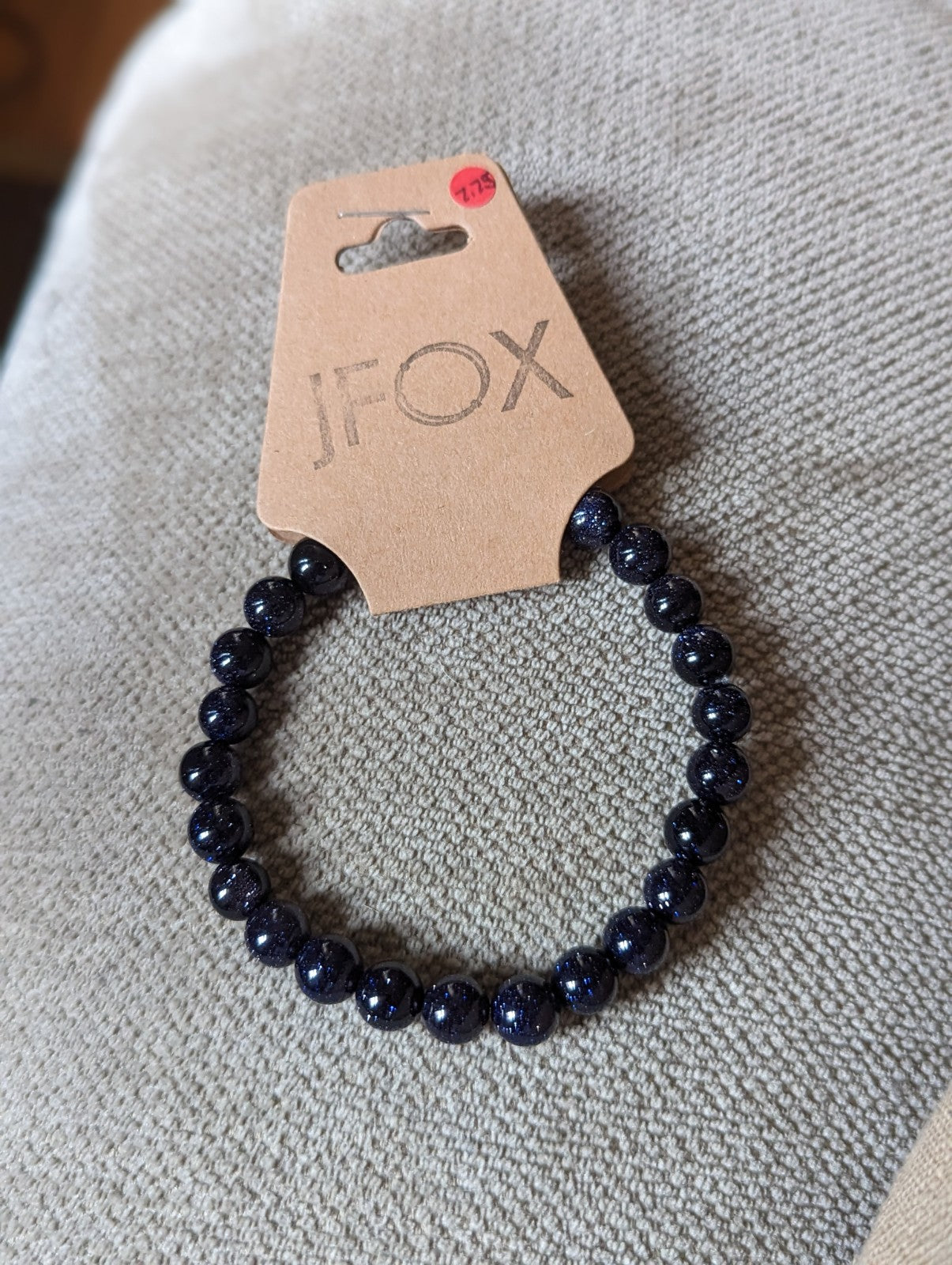 Pulsera de piedra dorada azul (varios tamaños disponibles)