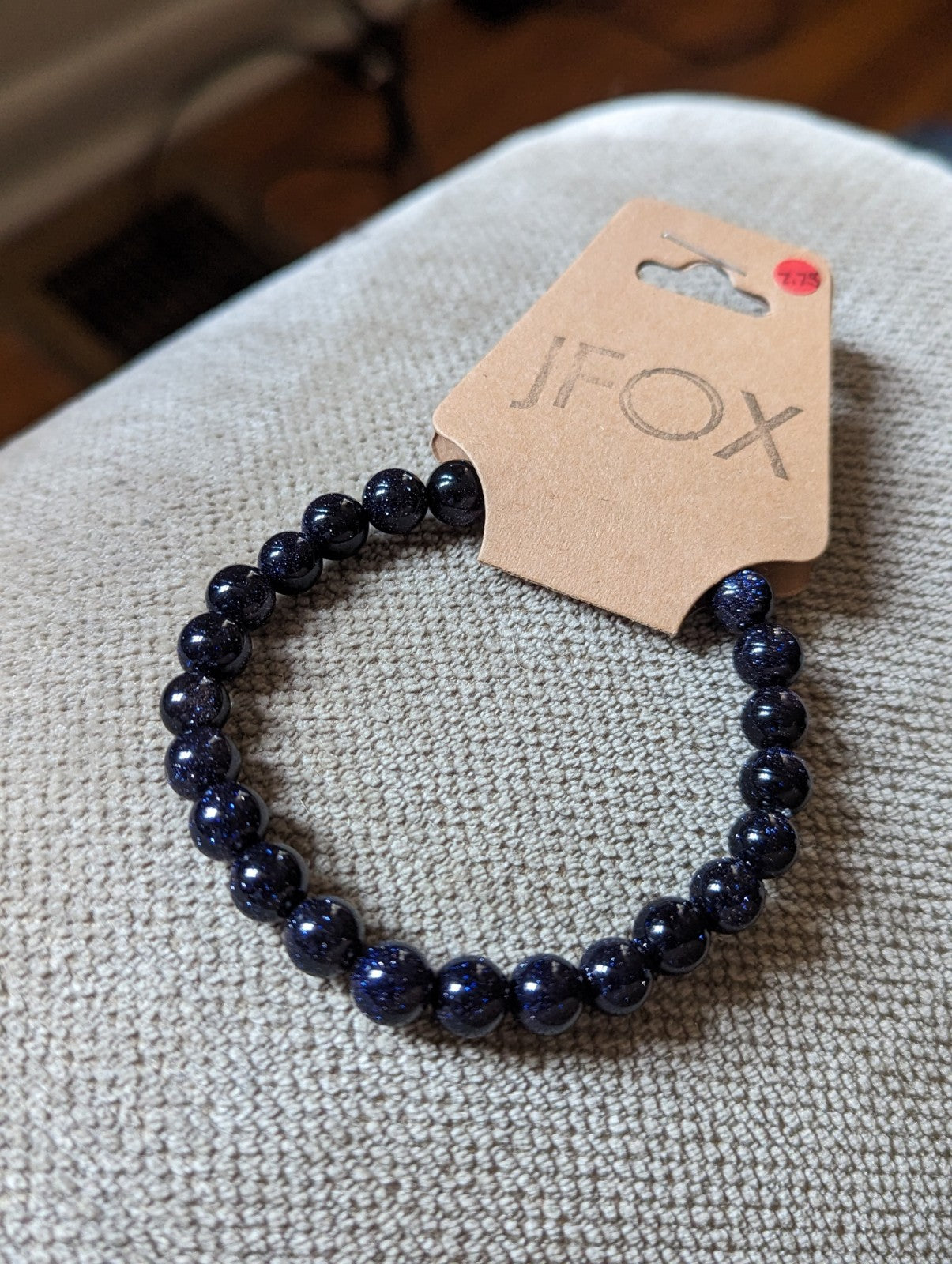 Pulsera de piedra dorada azul (varios tamaños disponibles)
