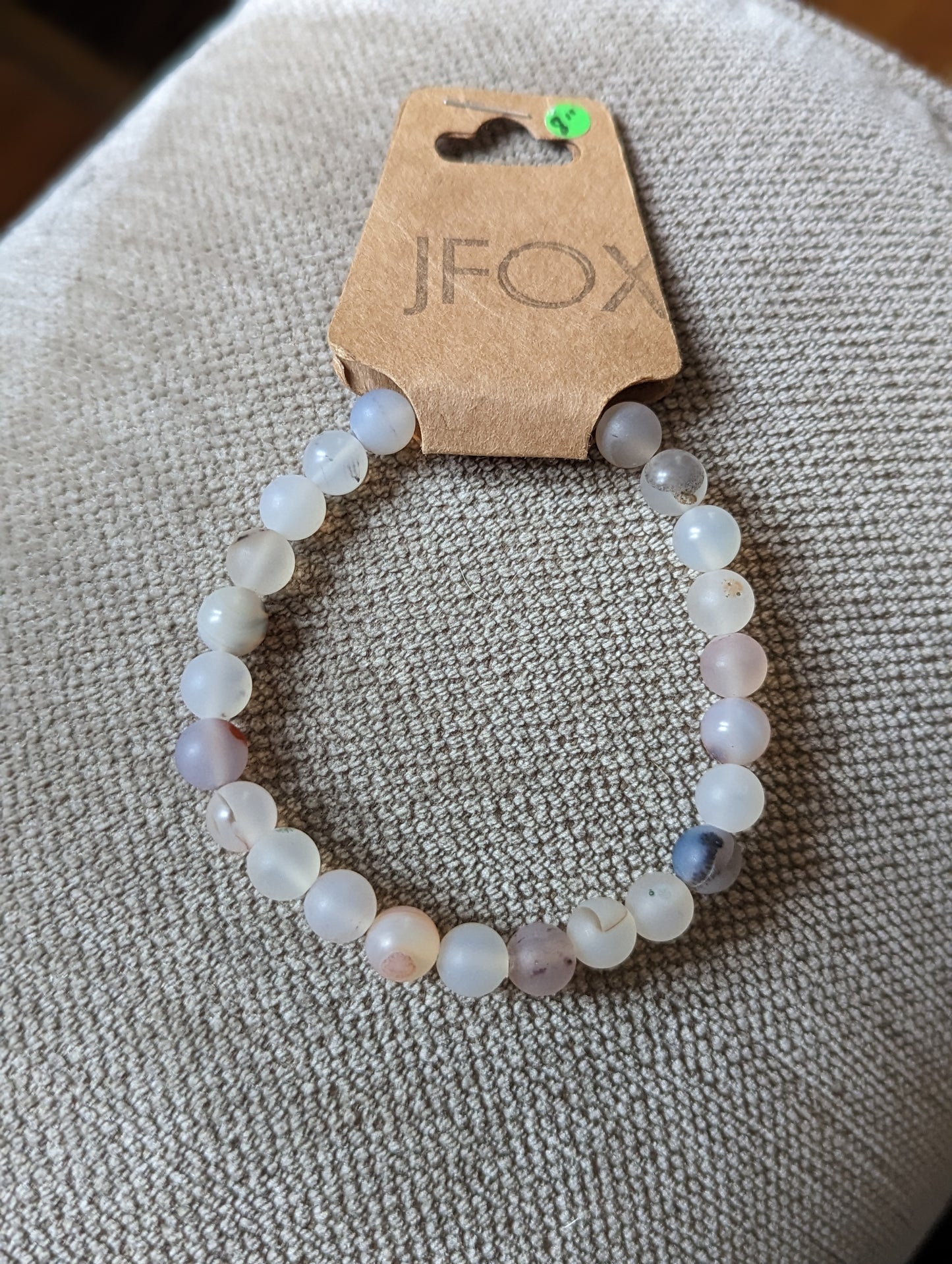 White Dendritic Agate Bracelet (Various sizes available)