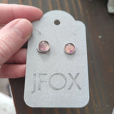 8mm Purple Fluorite Circular Sterling Studs (RTS)