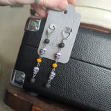 Spooky Skull Lava Bead Earrings