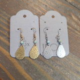 Hammered Teardrop And Amazonite Earrings (brass or silver)