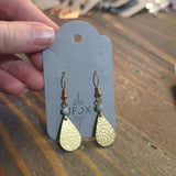 Hammered Teardrop And Amazonite Earrings (brass or silver)