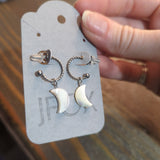 Mother of Pearl Moon Stainless Hoops