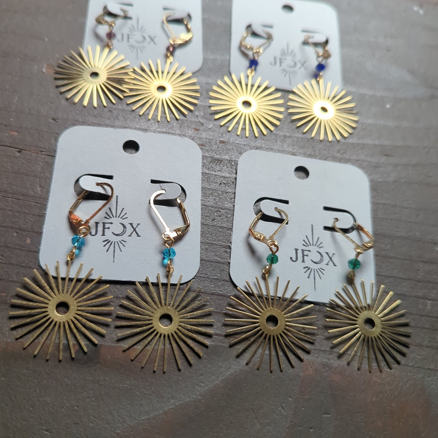 Golden Sun Earrings (Various Colors)