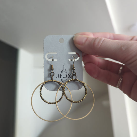 Brass Ring Orbit Earrings