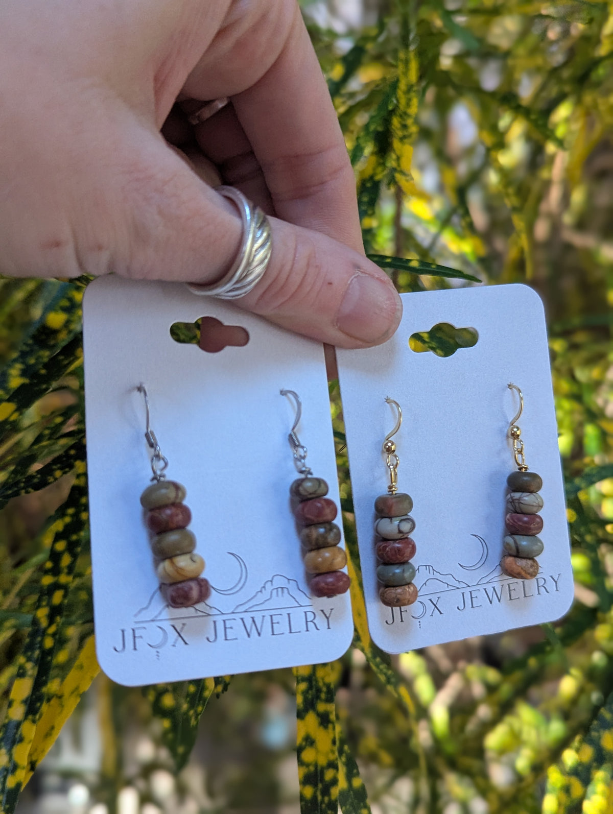 Picasso Jasper Drop Earrings (silver or gold